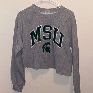 Small MSU cropped pullover